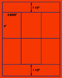 US1821 - 2.833'' x 4'' - 6 up on a 8 1/2" x 11" label sheet.