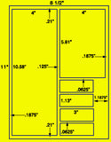 US1824-4"x10.58",4''x5.81'' on a 8 1/2" x 11" label sheet.