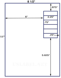 US1829-2.25"x.75''-6 up on a 8 1/2" x 11" label sheet.