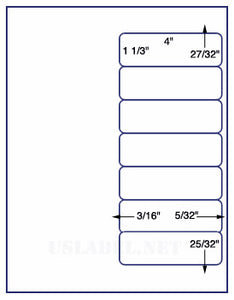 US1845-4''x1 1/3''-7 up on a 8 1/2" x 11" label sheet.