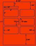 US1850-4''x2''&4"x1/2" label on a 8.5"x11" label sheet.