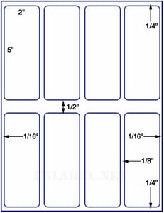 US1860-2''x5''-8 up on a 8 1/2" x 11" label sheet.