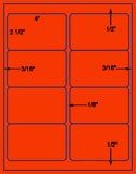 US1900-4'' x 2 1/2''- #5663-8 up-8 1/2"x11"label sheet.