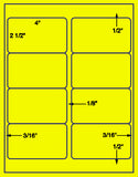 US1901-4''x2.5''-8 up w/top grip on 8.5" x 11" label sheet.