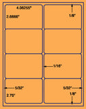 US1902-4.06255''x2.67''&2.75''-8up 8.5" x 11" label sheet.