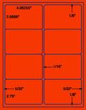 US1902-4.06255''x2.67''&2.75''-8up 8.5" x 11" label sheet.