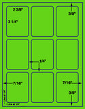 1,000 Fluorescent Green Laser Only sheets with Permanent adhesive