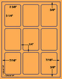 US1981-2 3/8''x3 1/4''9 up w/gutters on 8.5"x11"label sheet
