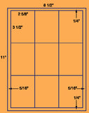 1,000 Fluorescent Orange Laser Only sheets with Permanent adhesive