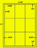 1,000 Fluorescent Yellow Laser Only sheets with Permanent adhesive