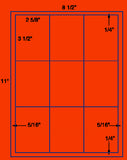 1,000 Fluorescent Red Laser Only sheets with Permanent adhesive