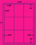 1,000 Fluorescent Pink Laser Only sheets with Permanent adhesive