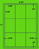 1,000 Fluorescent Green Laser Only sheets with Permanent adhesive
