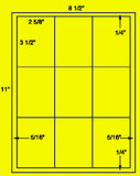 US1995-2 5/8''x3 1/2''-9 up on a 8 1/2" x 11" label sheet.