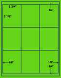 1,000 Fluorescent Green Laser Only sheets with Permanent adhesive