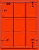 1,000 Fluorescent Red Laser Only sheets with Permanent adhesive