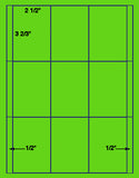 1,000 Fluorescent Green Laser Only sheets with Permanent adhesive