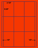 1,000 Fluorescent Red Laser Only sheets with Permanent adhesive