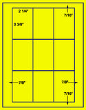 1,000 Fluorescent Yellow Laser Only sheets with Permanent adhesive
