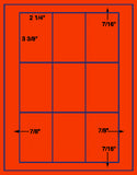 1,000 Fluorescent Red Laser Only sheets with Permanent adhesive