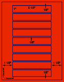 1,000 Fluorescent Red Laser Only sheets with Permanent adhesive