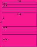 1,000 Fluorescent Pink Laser Only sheets with Permanent adhesive