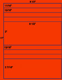 1,000 Fluorescent Red Laser Only sheets with Permanent adhesive