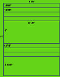 1,000 Fluorescent Green Laser Only sheets with Permanent adhesive