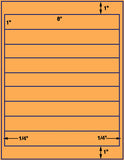 1,000 Fluorescent Orange Laser Only sheets wtih Permanent adhesive