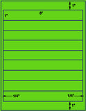 1,000 Fluorescent Green Laser Only sheets with Permanent adhesive