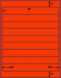 1,000 Fluorescent Red Laser Only sheets with Permanent adhesive