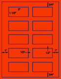 1,000 Fluorescent Red Laser Only sheets with Permanent adhesive