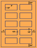 1,000 Fluorescent Orange Laser Only sheets wtih Permanent adhesive