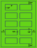 1,000 Fluorescent Green Laser Only sheets with Permanent adhesive