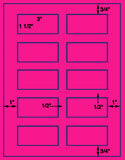 1,000 Fluorescent Pink Laser Only sheets with Permanent adhesive