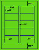 1,000 Fluorescent Green Laser Only sheets with Permanent adhesive