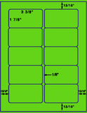 1,000 Fluorescent Green Laser Only sheets with Permanent adhesive