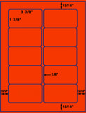 1,000 Fluorescent Red Laser Only sheets with Permanent adhesive