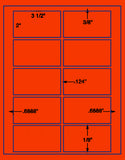 1,000 Fluorescent Red Laser Only sheets with Permanent adhesive