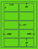 1,000 Fluorescent Green Laser Only sheets with Permanent adhesive
