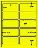 1,000 Fluorescent Yellow Laser Only sheets with Permanent adhesive