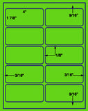 1,000 Fluorescent Green Laser Only sheets with Permanent adhesive