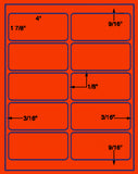 1,000 Fluorescent Red Laser Only sheets with Permanent adhesive