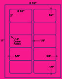 1,000 Fluorescent Pink Laser Only sheets with Permanent adhesive