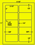 1,000 Fluorescent Yellow Laser Only sheets with Permanent adhesive