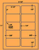 1,000 Fluorescent Orange Laser Only sheets wtih Permanent adhesive