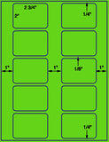 1,000 Fluorescent Green Laser Only sheets with Permanent adhesive