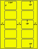 1,000 Fluorescent Yellow Laser Only sheets with Permanent adhesive
