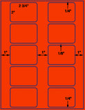 1,000 Fluorescent Red Laser Only sheets with Permanent adhesive