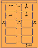 1,000 Fluorescent Orange Laser Only sheets wtih Permanent adhesive
